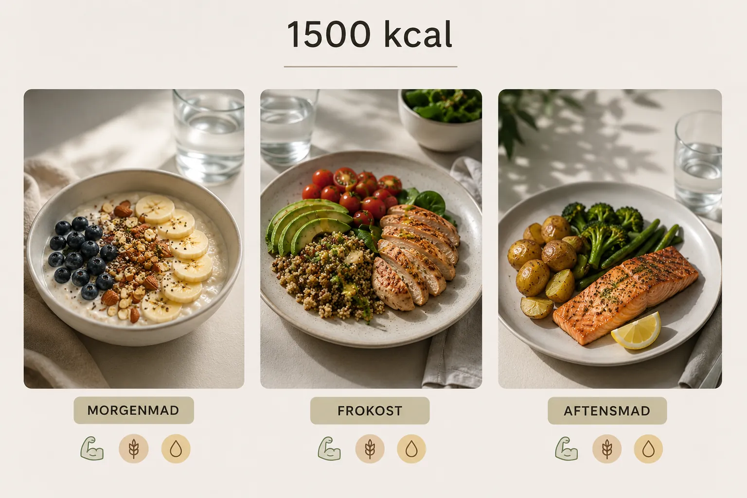 Madplan 1500 kcal