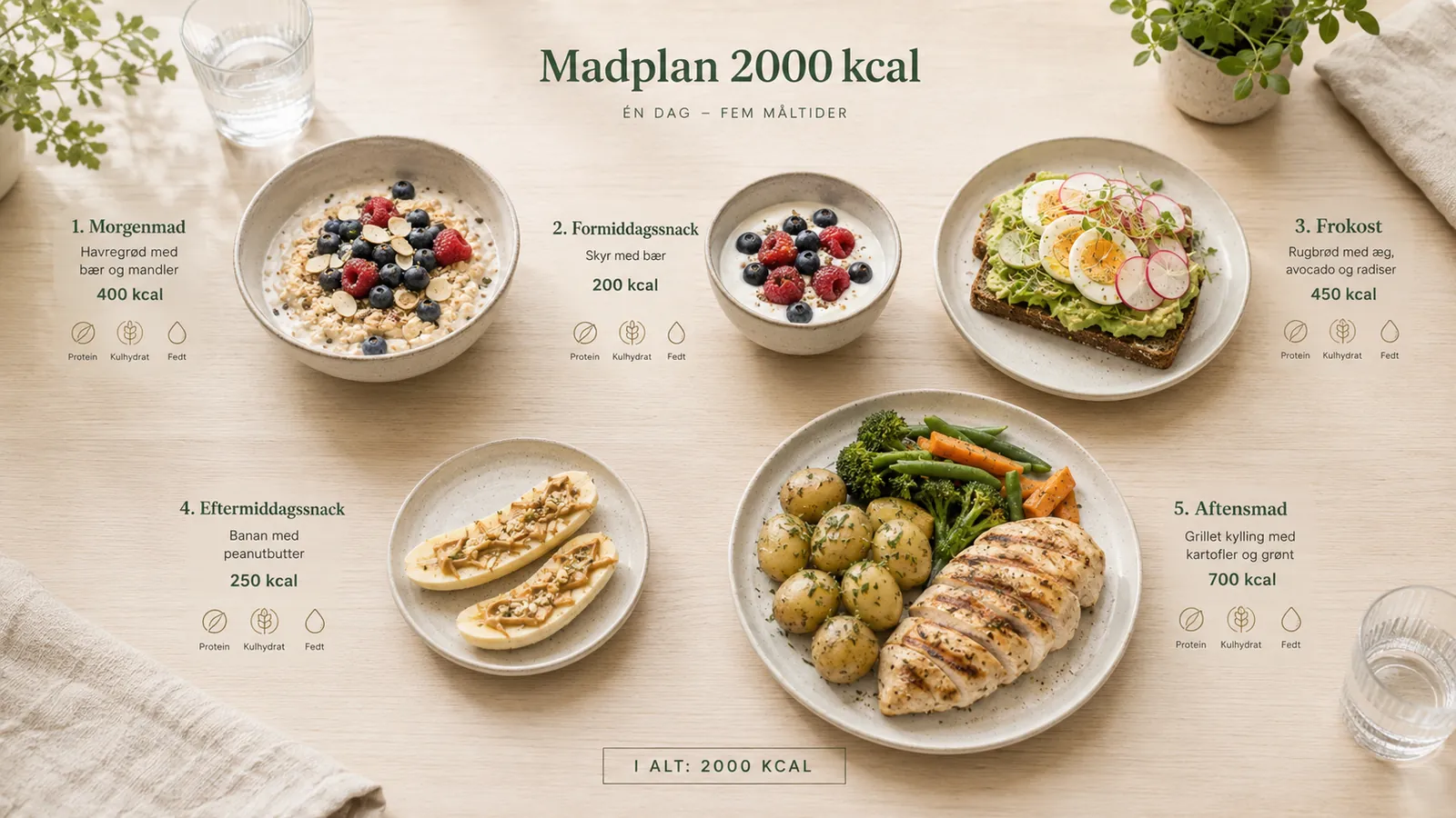 Madplan 2000 kcal